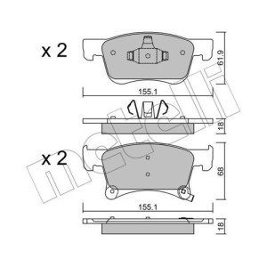 METELLI 22-1035-0 Brake Pads Set Front for