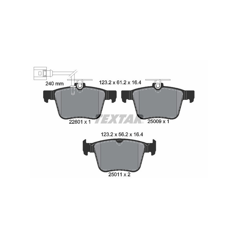 TEXTAR 2260101 Pastillas de freno trasero para A3 Ateca TT Q3 T-Roc