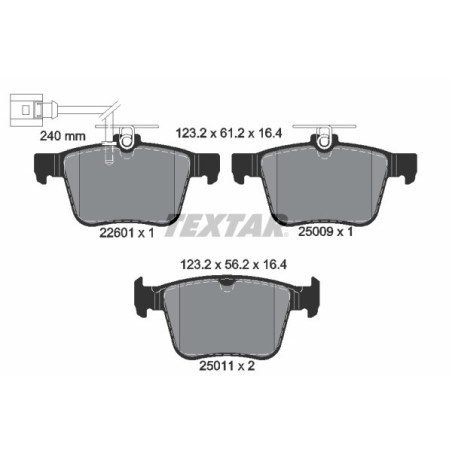 TEXTAR 2260101 Pastiglie freno posteriore per A3 Ateca TT Q3 T-Roc