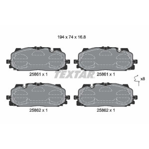 TEXTAR 2586101 Klocki hamulcowe przód dla A5 A6 A4 Q5 A7 Q7 A3 Touareg Q8 A8 Formentor