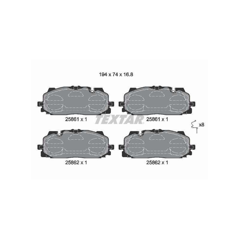 TEXTAR 2586101 Brake Pads Set Front for A5 A6 A4 Q5 A7 Q7 A3 Touareg Q8 A8 Formentor e-Tron Q3