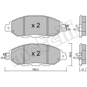 METELLI 22-1045-0 Brzdové platničky Predné pre