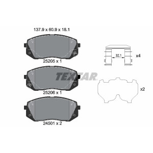 TEXTAR 2520504 Klocki hamulcowe przód dla Sportage Sonata Optima Kona Tucson XCeed Ceed