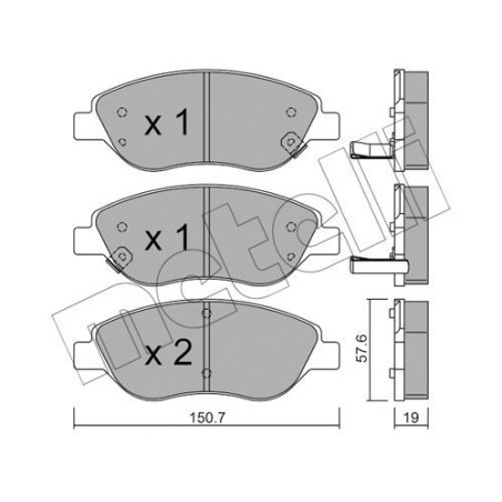 METELLI 22-0577-2 Brzdové destičky