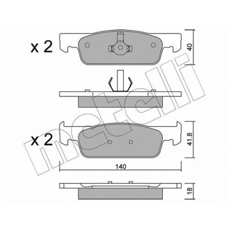 METELLI 22-0975-3 Pastiglie freno Anteriore per