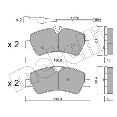 METELLI 22-0991-1 Bremsbeläge Hinten für