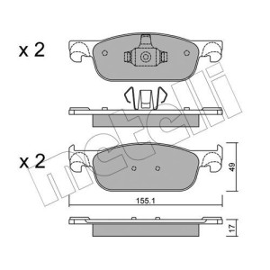 METELLI 22-1109-0 Pastillas de freno Delantero para