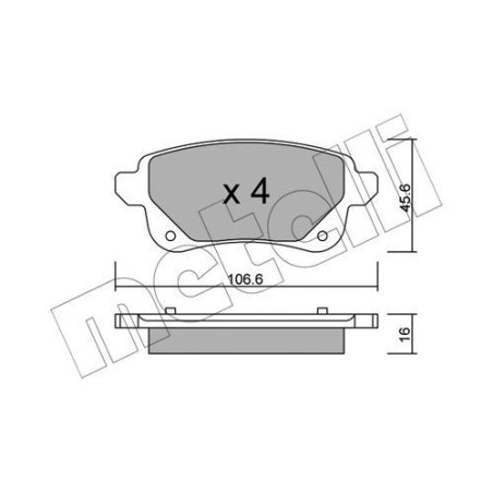 METELLI 22-1112-0 Brake Pads Set Rear for