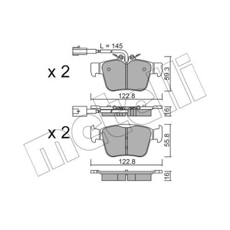 METELLI 22-1101-0 Brake Pads Set Rear for