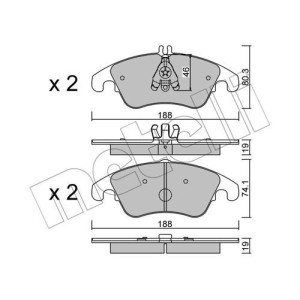 METELLI 22-0775-2 Pastillas de freno Delantero para