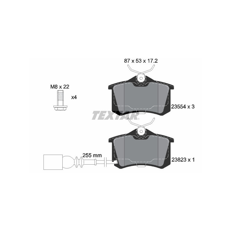 TEXTAR 2382301 Plaquettes de frein arrière pour Polo Ibiza Lupo