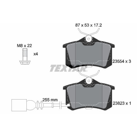 TEXTAR 2382301 Bremsbeläge Hinten für Polo Ibiza Lupo