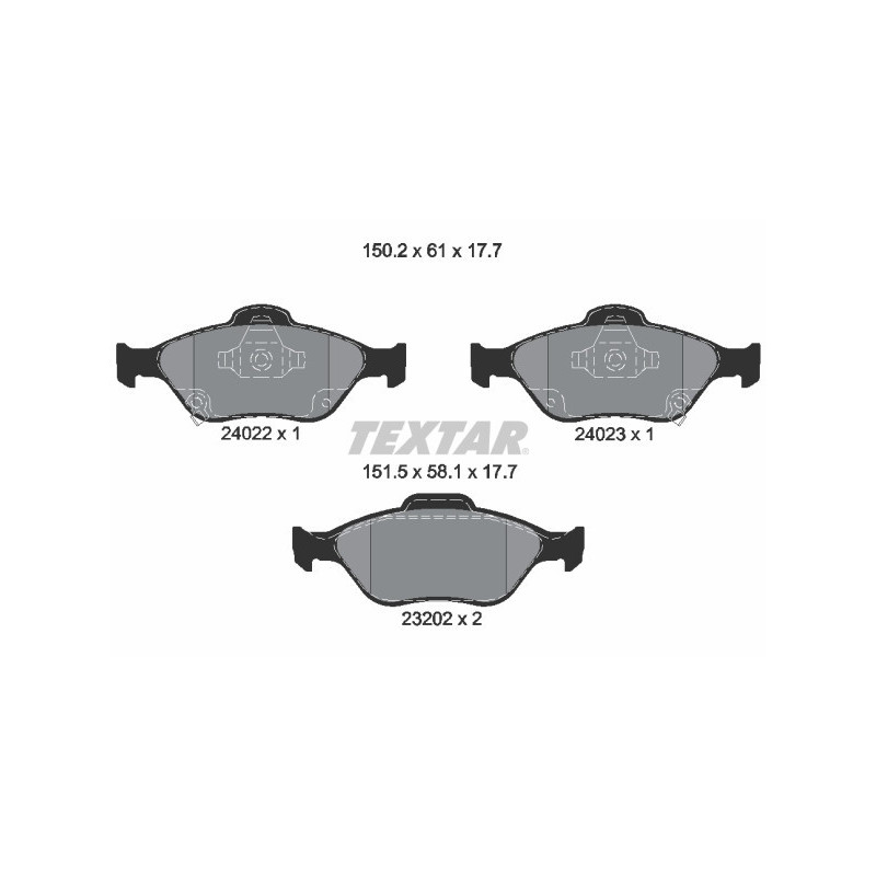 TEXTAR 2402201 Brake Pads Set Front for Yaris Charade