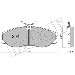 METELLI 22-0198-0 Klocki hamulcowe Przód dla