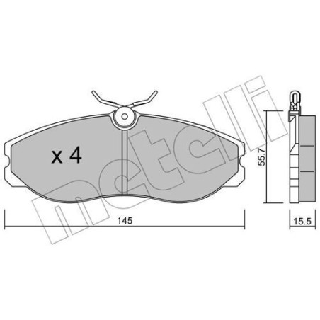 METELLI 22-0198-0 Brzdové platničky Predné pre