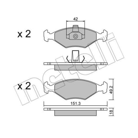 METELLI 22-0273-2 Brzdové destičky