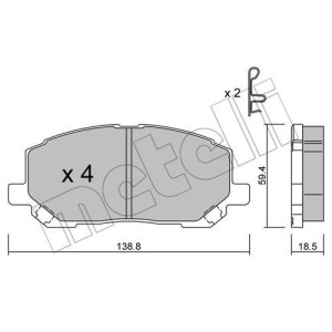 METELLI 22-0616-0 Klocki hamulcowe Przód dla
