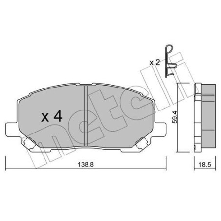 METELLI 22-0616-0 Klocki hamulcowe Przód dla