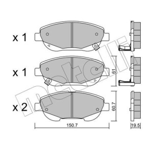 METELLI 22-0879-0 Brake Pads Set Front for