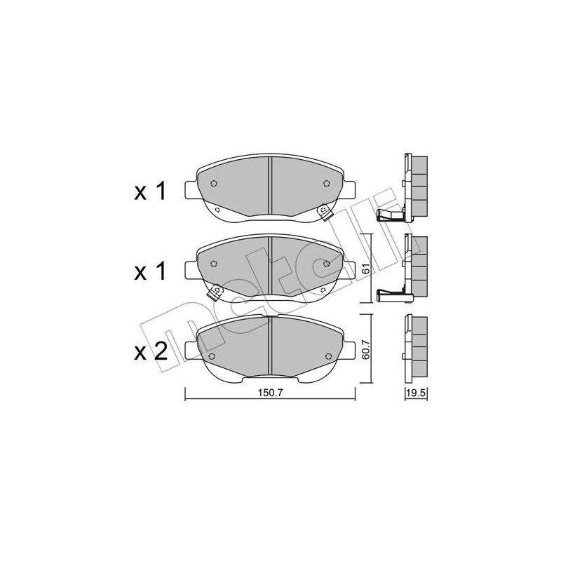 METELLI 22-0879-0 Bremsbeläge Vorne für