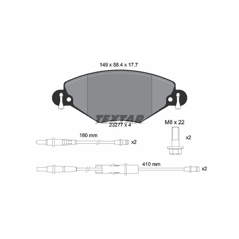 TEXTAR 2327701 Pastillas de freno delantero para Citroen C5