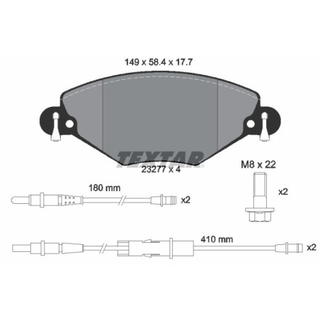 TEXTAR 2327701 Klocki hamulcowe przód dla Citroen C5