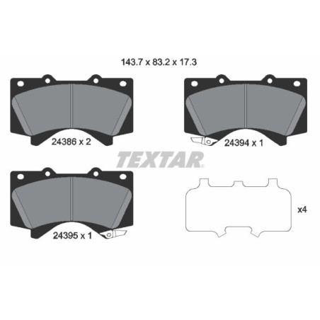 TEXTAR 2438601 Brake Pads Set Front for
