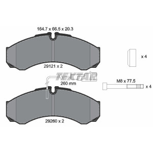 TEXTAR 2912113 Plaquettes de frein arrière pour Daily Cabstar
