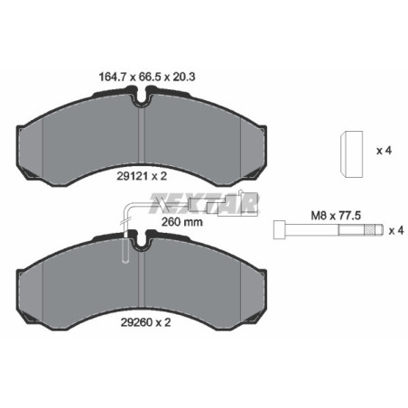 TEXTAR 2912113 Brake Pads Set Rear for