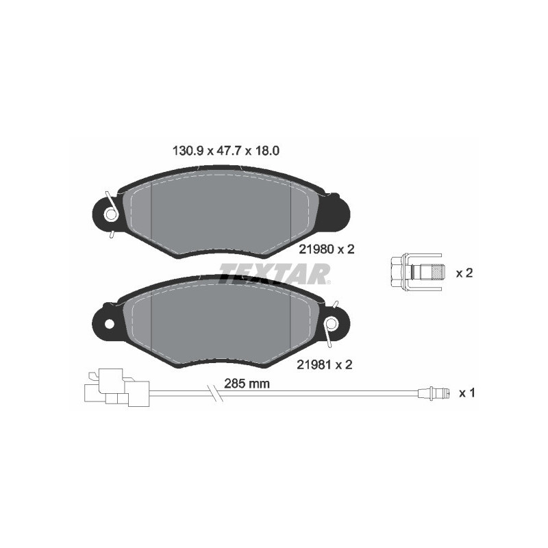 TEXTAR 2198009 Klocki hamulcowe przód dla Renault Kangoo