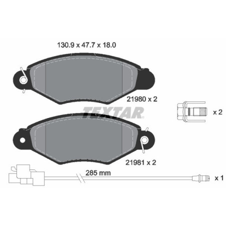 TEXTAR 2198009 Pastiglie freno anteriore per Renault Kangoo