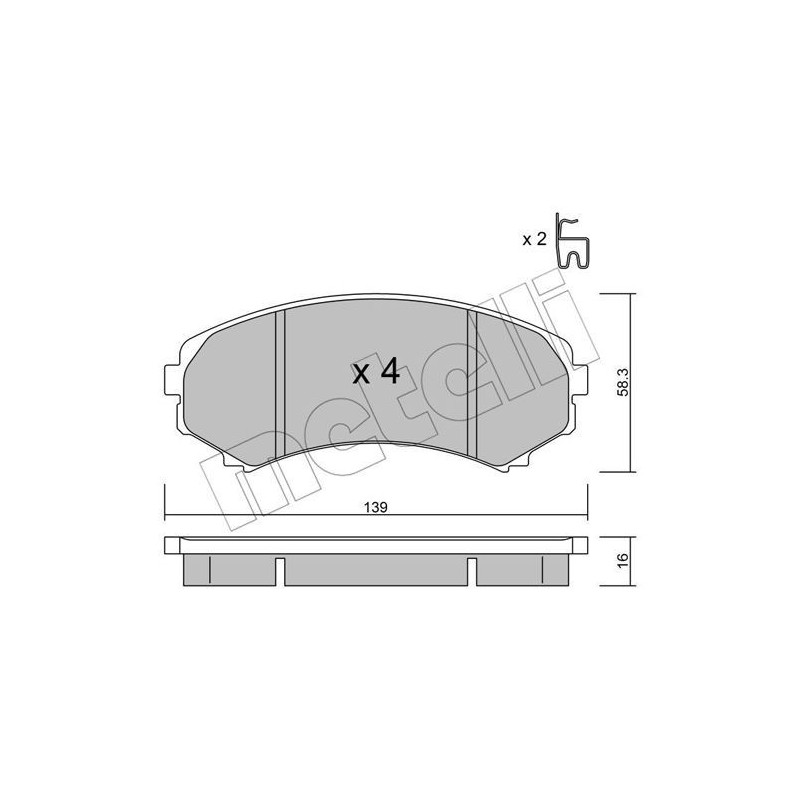 METELLI 22-0399-0 Brzdové platničky Predné pre