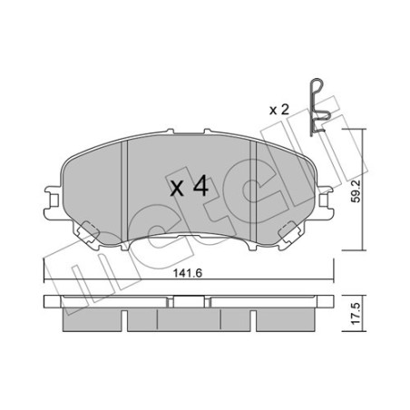 METELLI 22-1010-1 Klocki hamulcowe Przód dla
