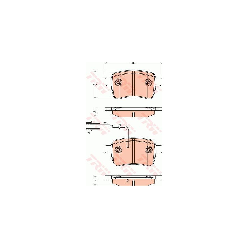 Bremsbeläge Hinten für Alfa Romeo Giulietta TRW GDB1905