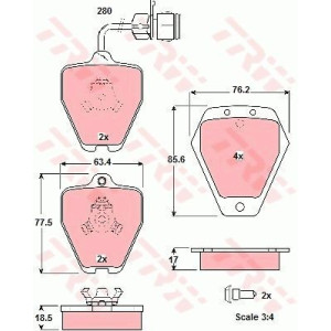 Brzdové destičky Přední pro Audi 100 C4 S4 A6 C4 S6 A8 S8 TRW GDB1329