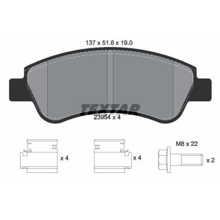 Brake Pads Set Front for Citroen DS Peugeot TEXTAR 2395401