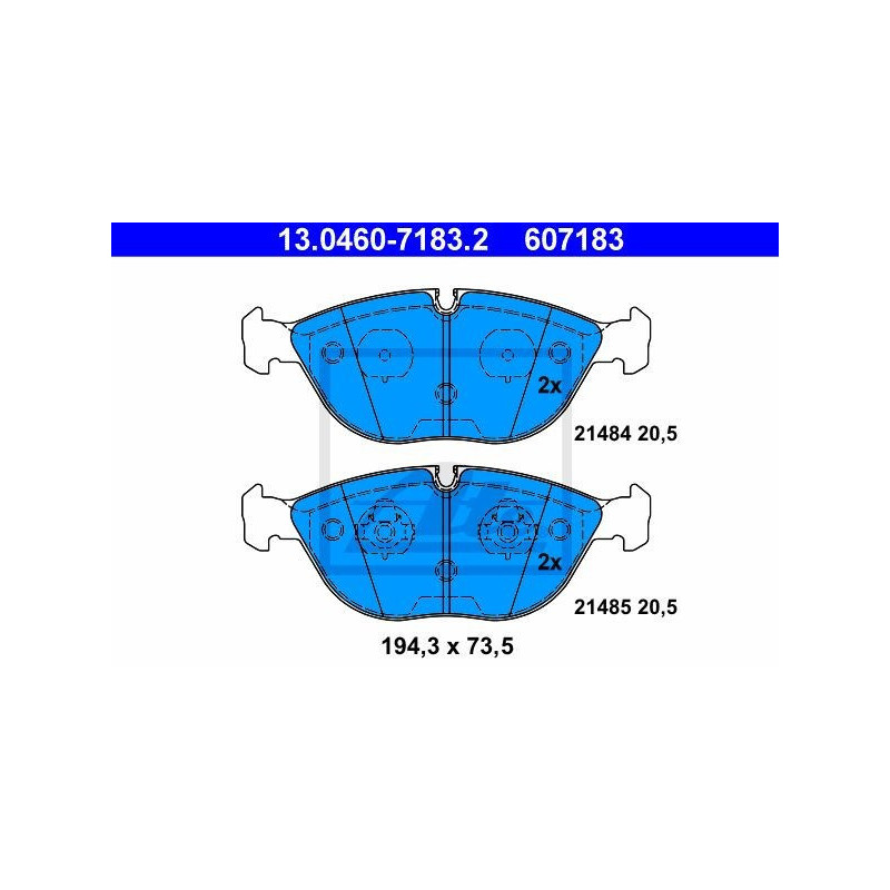 ATE 13.0460-7183.2 Klocki hamulcowe przód dla E CLK TT 7 Arnage C Continental Crossfire Passat S A4