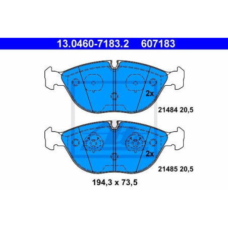 ATE 13.0460-7183.2 Brake Pads Set Front for E CLK TT 7 Arnage C Continental Crossfire Passat S A4 A8