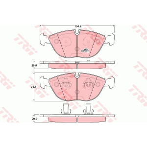 Pastillas de freno Delantero para Audi Bentley BMW Chrysler Mercedes Rolls-Royce Volkswagen TRW GDB1285 COTEC