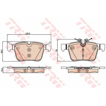 Brake Pads Set Rear for Mercedes C-Class W205 S205 C205 A205 TRW GDB2071