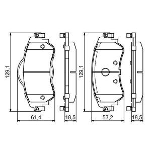 Brake Pads Set Front for CITROEN C4 DS4 BOSCH 0 986 494 690