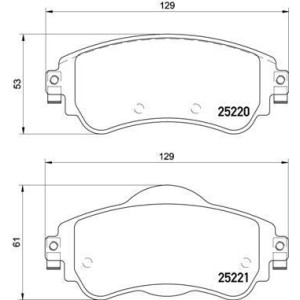 BREMBO P 61 105 Brzdové platničky predné pre Citroen C4 DS4