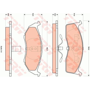 Brzdové destičky Přední pro Chrysler 300M Concorde Neon Voyager III TRW GDB4091