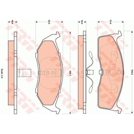 Brzdové platničky Predné pre Chrysler 300M Concorde Neon Voyager III TRW GDB4091