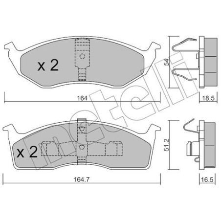 Pastillas de freno Delantero para Chrysler 300M Concorde Neon Voyager III METELLI 22-0356-0