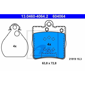 Brake Pads Set Rear for Chrysler Crossfire Mercedes CLK C E SLK ATE 13.0460-4064.2