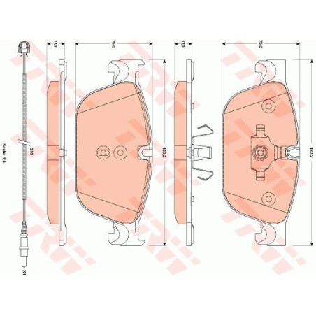 Brake Pads Set Front for Citroen DS Peugeot TRW GDB1889