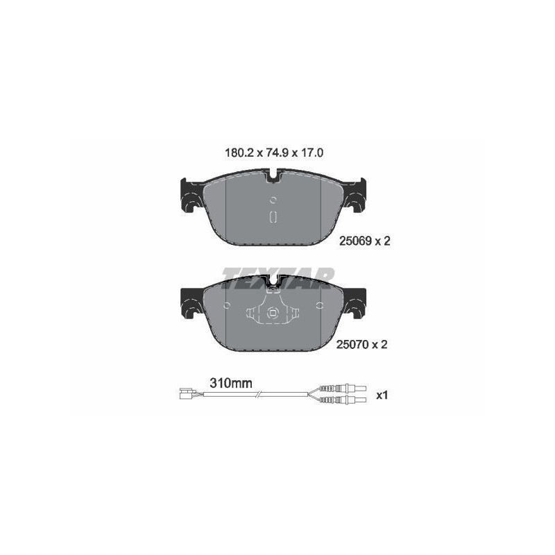 TEXTAR 2506901 Brzdové platničky predný pre 508 DS5 407 C5 C6 308 DS4 RCZ