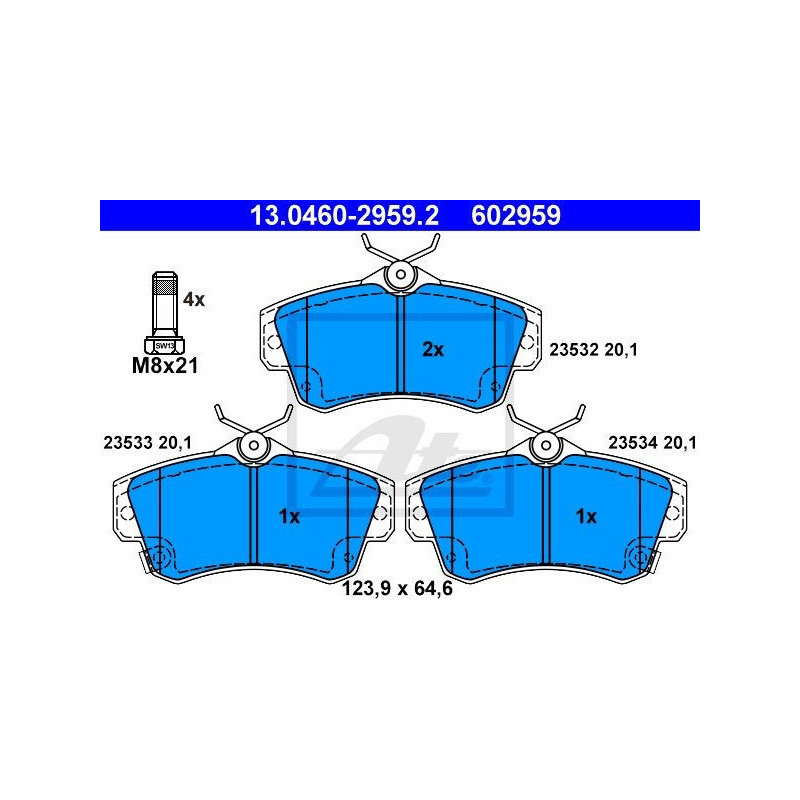 ATE 13.0460-2959.2 Brake Pads Set Front for