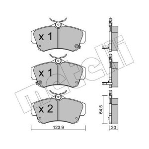 Brzdové destičky Přední pro Chrysler PT Cruiser METELLI 22-0521-0